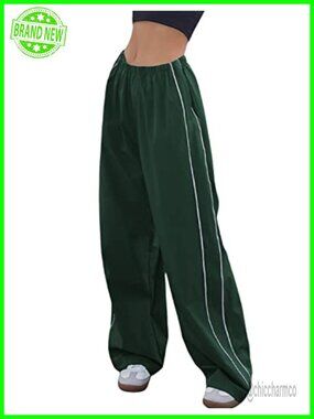 Women's Parachute Track Pants Baggy Relaxed Y2K Joggers Trousers
